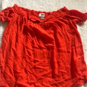 Off the shoulder ruffle shirt